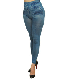 Legging bleu effet jean usé - FD1014